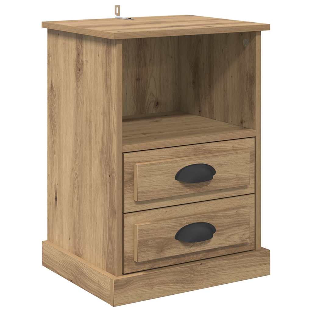Bedside Cabinet with Drawer 2 pcs Artisan oak 43 x 36 x 60 cm